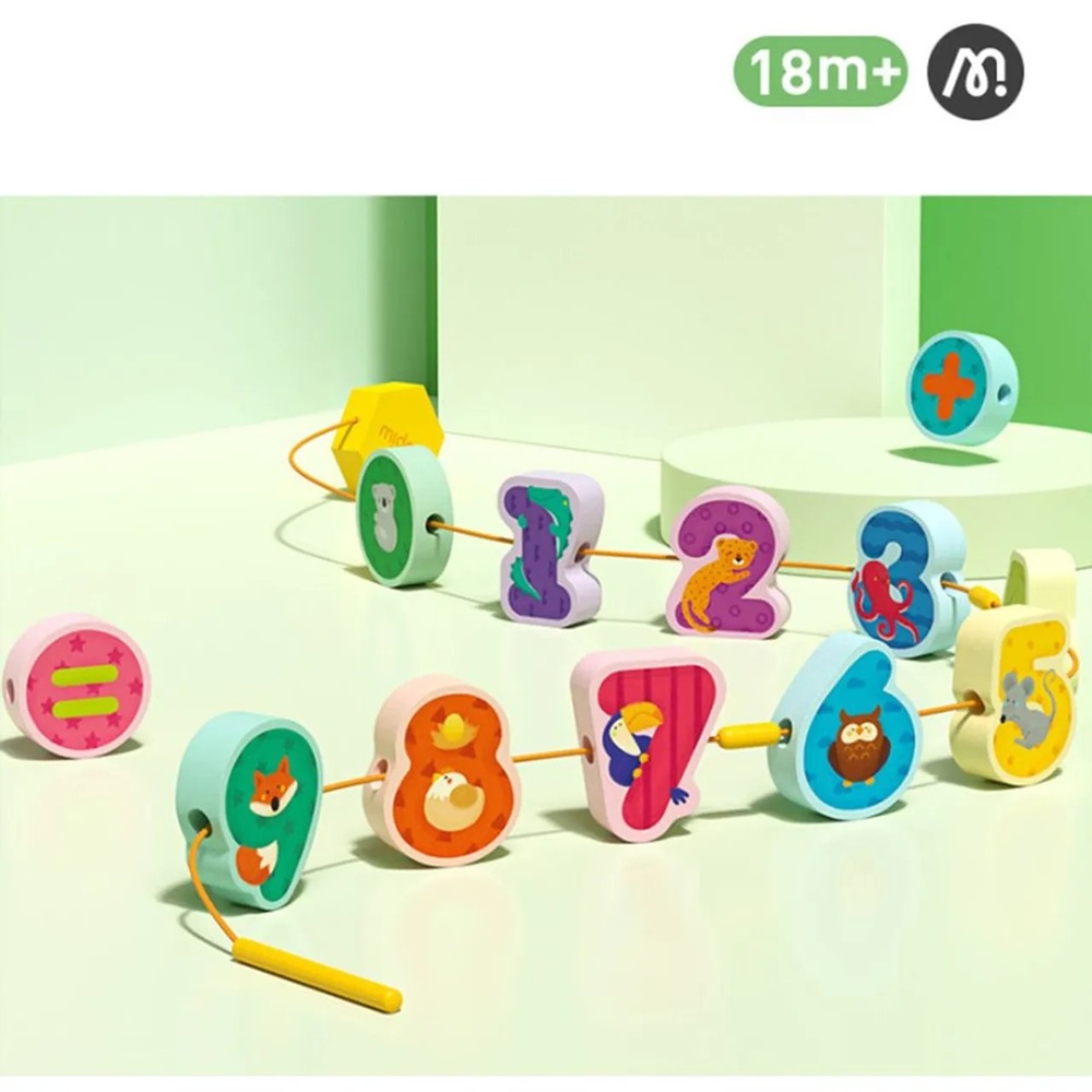 Mideer - Lacing Beads Numbers & Animals - Threading Activity for Kids - Image 3