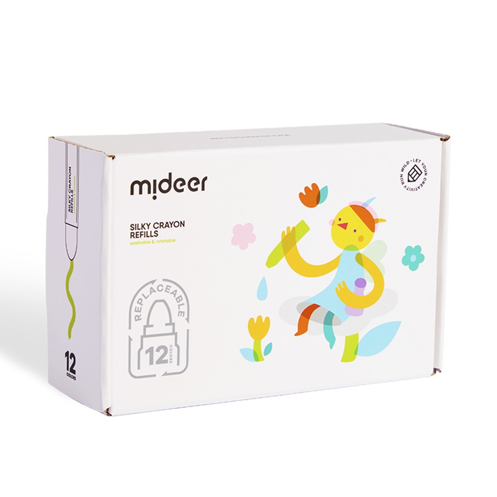 Mideer - Silky Crayons Refills - 12 Colours