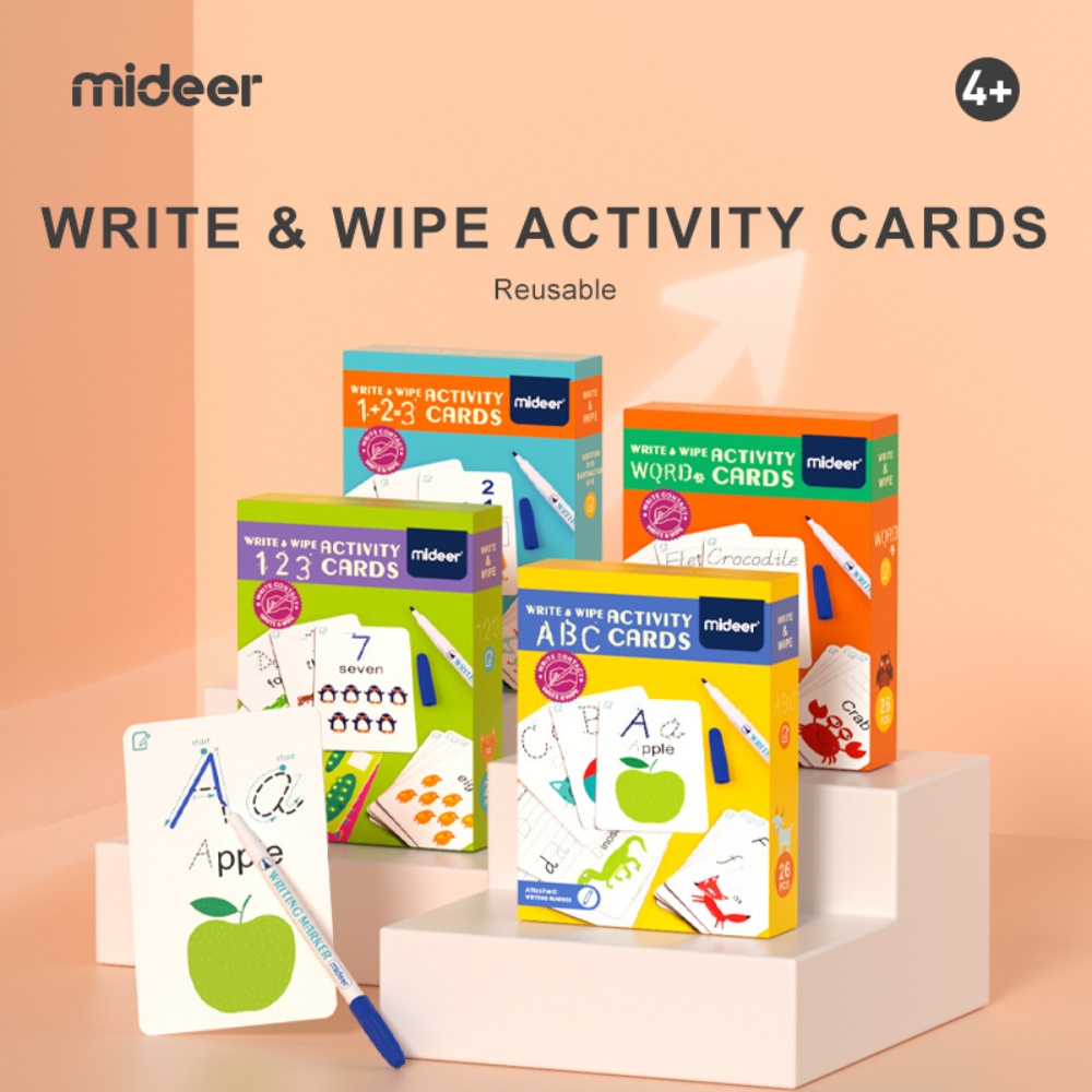 Mideer - Write & Wipe Cards: Words - Reusable Learning Cards for Kids - Image 3