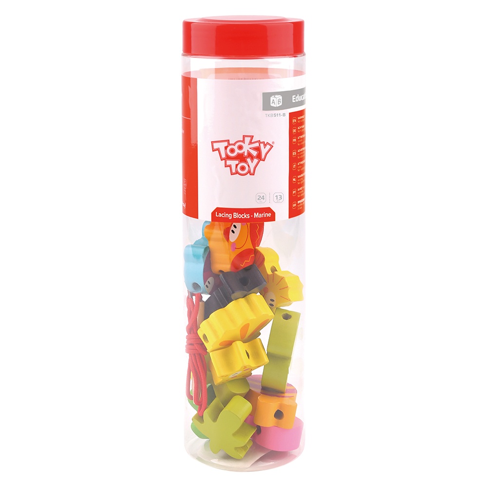 TookyToy - Fine Motor Lacing Blocks - Marine Animals Set - Image 5