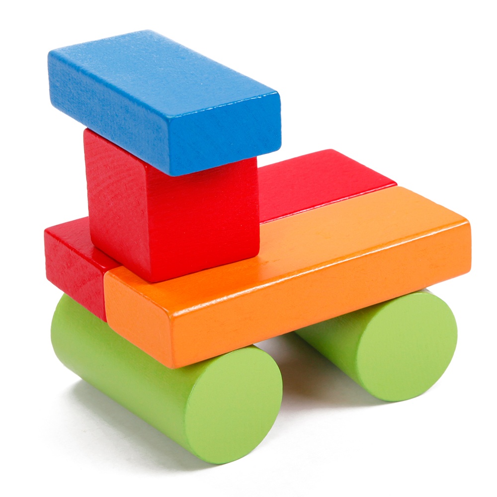 Classic World - Wooden Building Blocks with Sorting Lid - 100pcs - Image 3