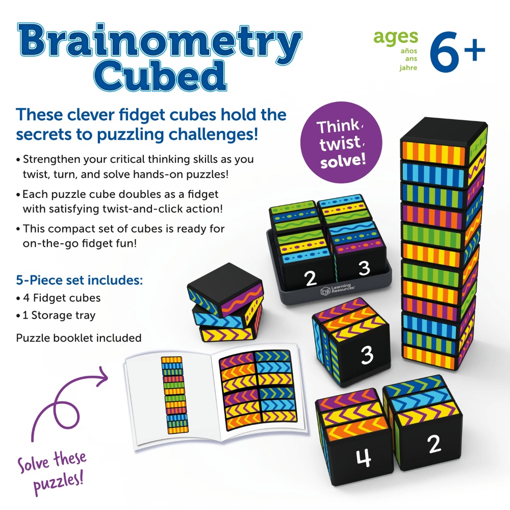 Learning Resources - Brainometry™ Cubed Shape & Fidget Kids Travel Puzzle Game - Image 8