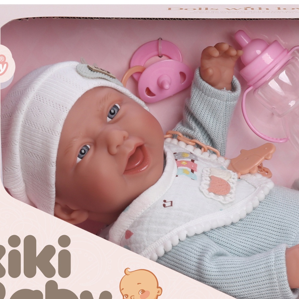 Baby Doll with Vinyl Body, Clothing & Bottle - 40cm - Image 2