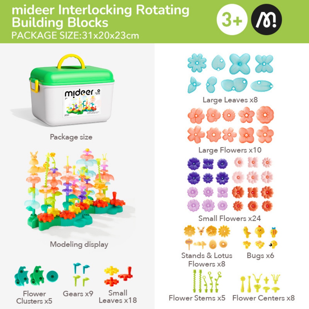 Mideer - Rotating Garden Puzzle Blocks with Spinning Gears - STEM Toy for Kids - Image 2