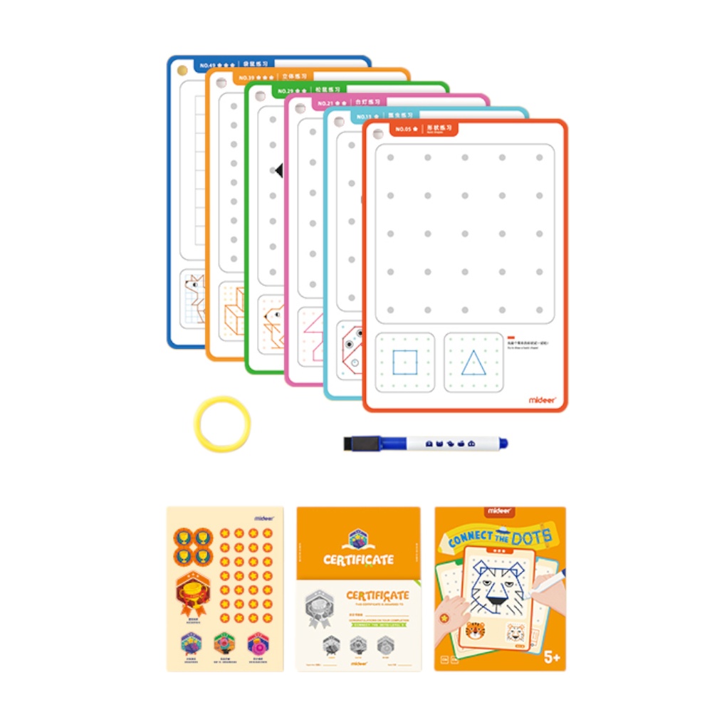 Mideer - Connect the Dots Wipe Clean Cards - Reusable Activity Set for Kids - Image 3