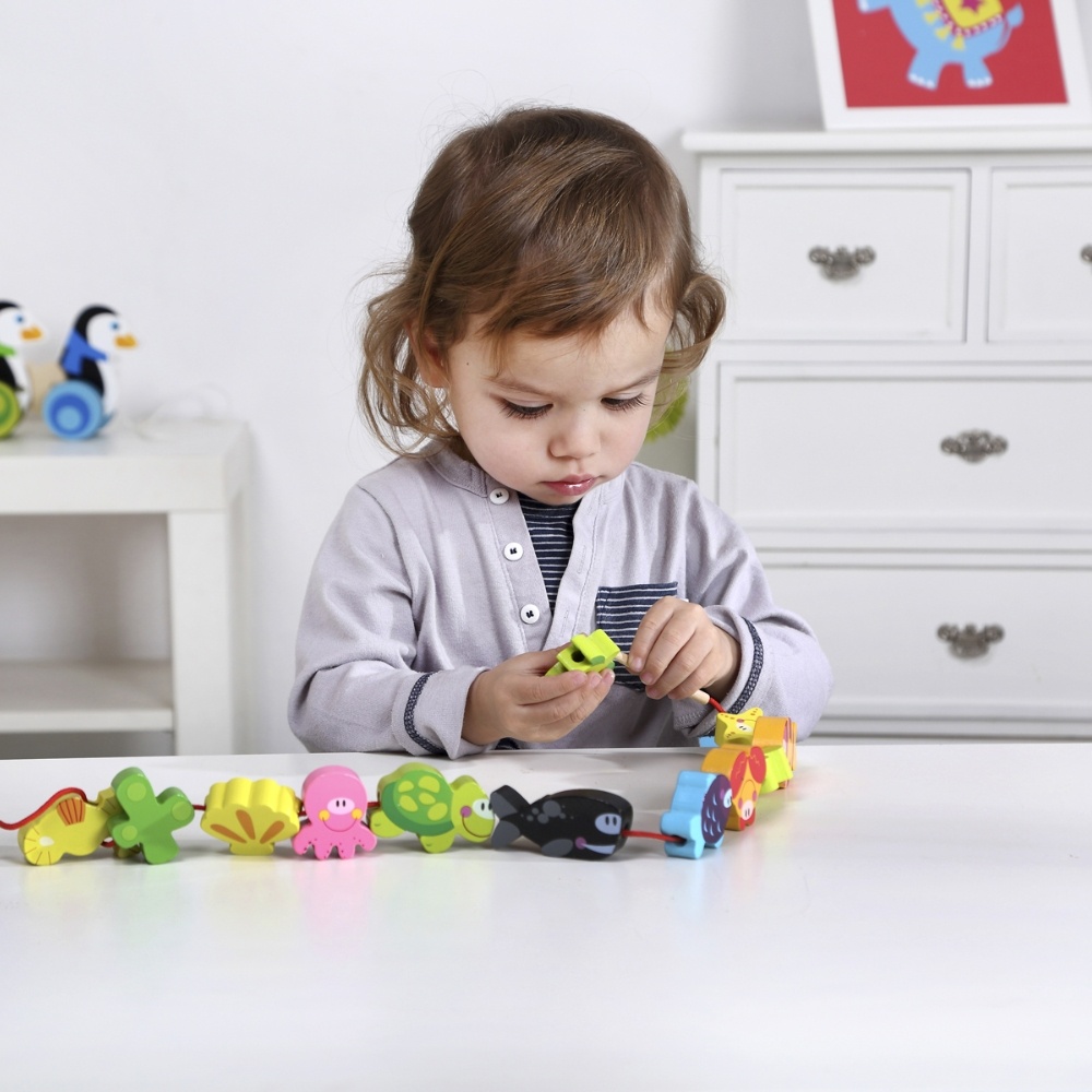 TookyToy - Fine Motor Lacing Blocks - Marine Animals Set - Image 2