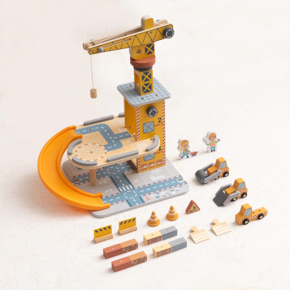 TookyToy - Pretend Play Port Crane Toy Set - 24 Pieces - Image 8