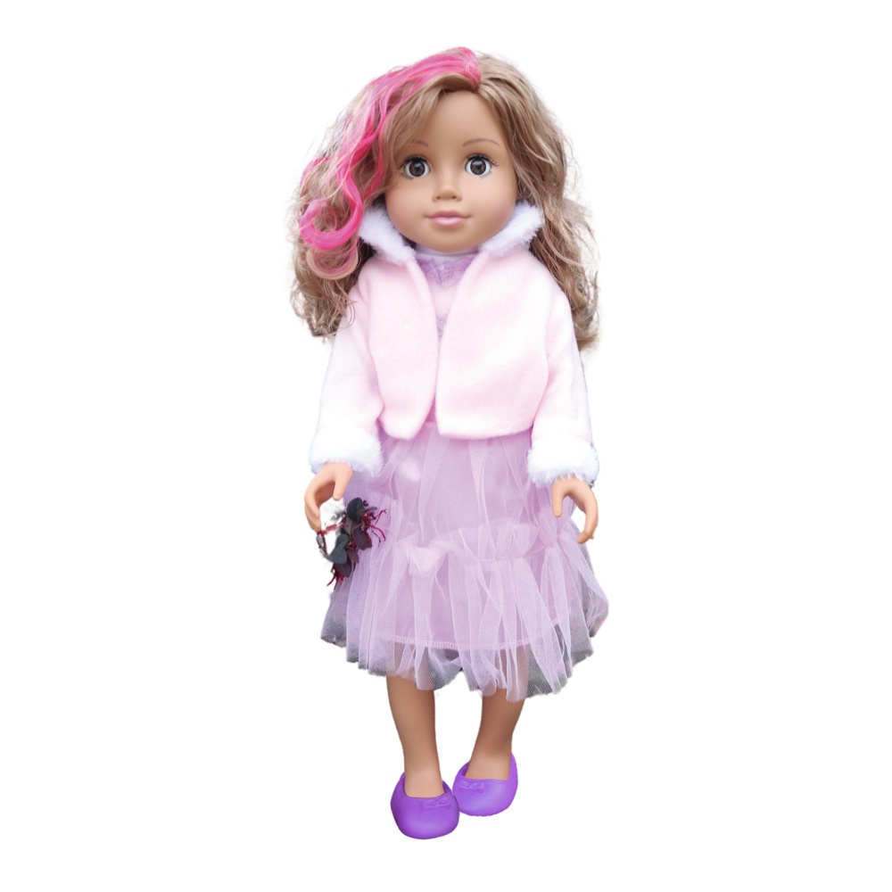 Fashion Doll - Brown Hair, Skirt & Ballerina Flats - 46cm-** - Image 2
