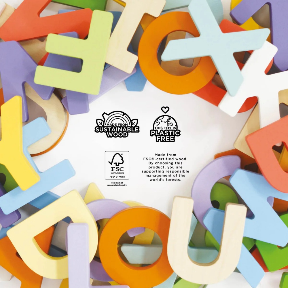 Le Toy Van - Wooden Alphabet Set & Bag - 60 Letters - Image 4