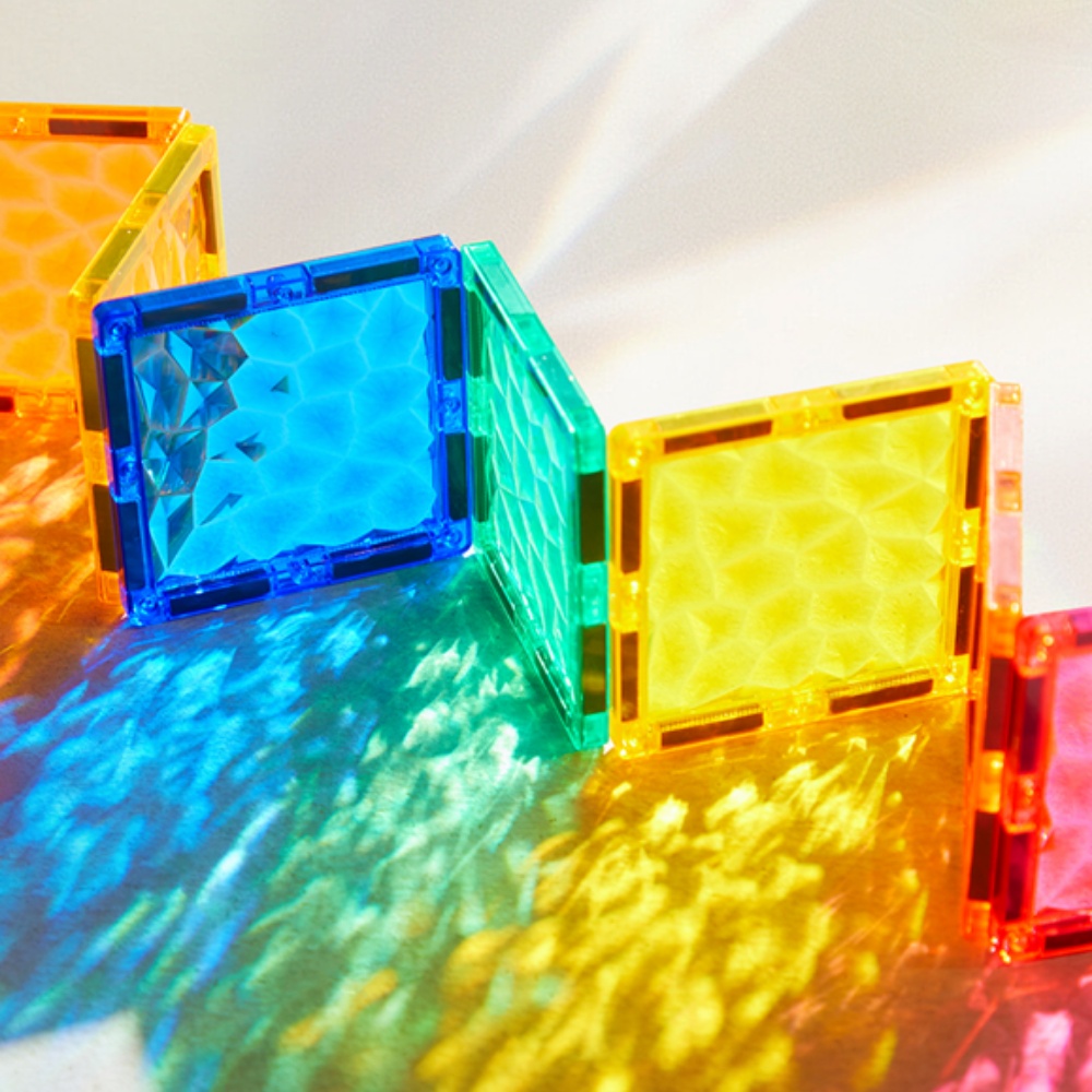 Mideer - Colourful Magnetic Tiles Building Set - Iridescent Rainbow - 90pcs - Image 5