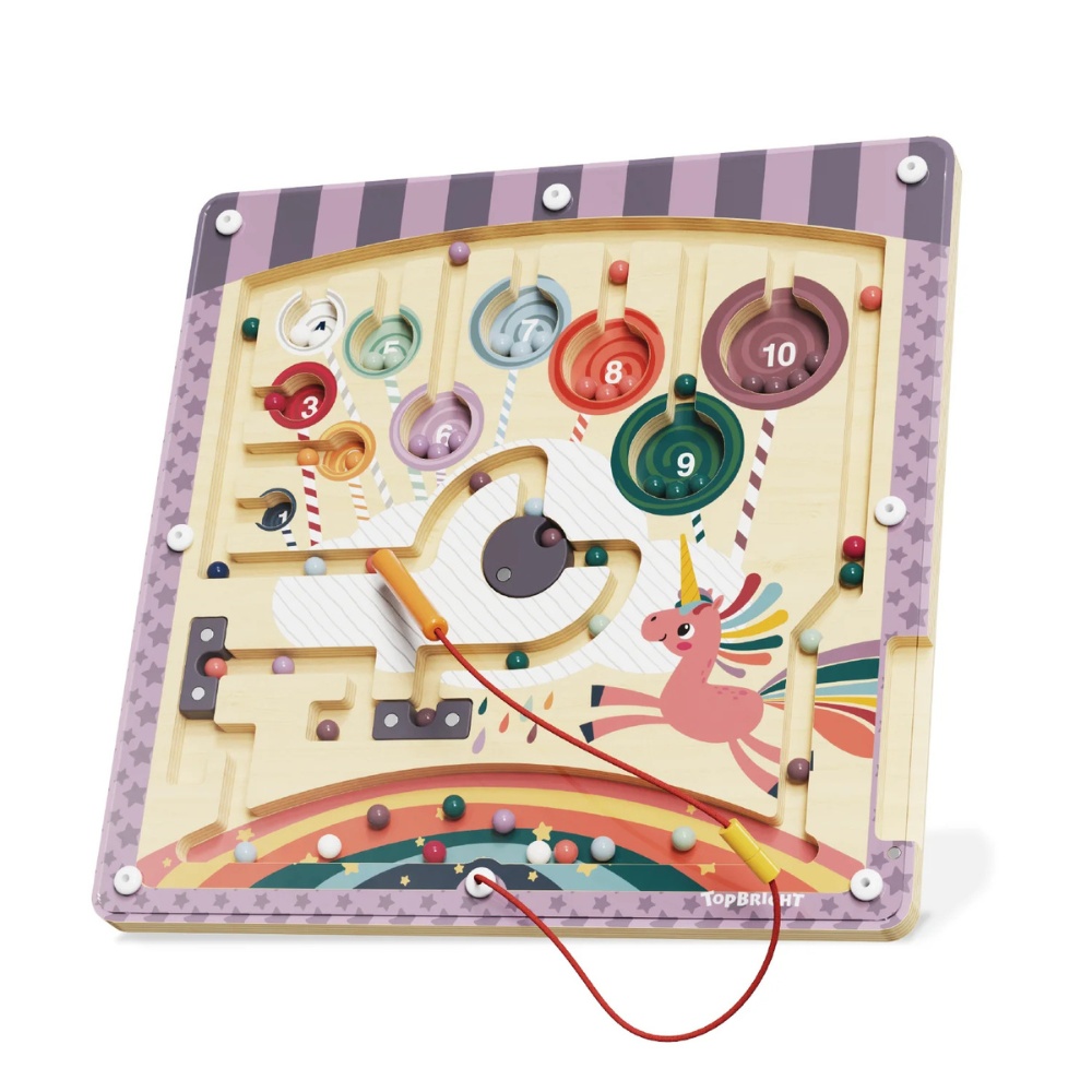 TopBright - Wooden Unicorn Magnetic Maze - Colour Sorting & Matching - Image 10