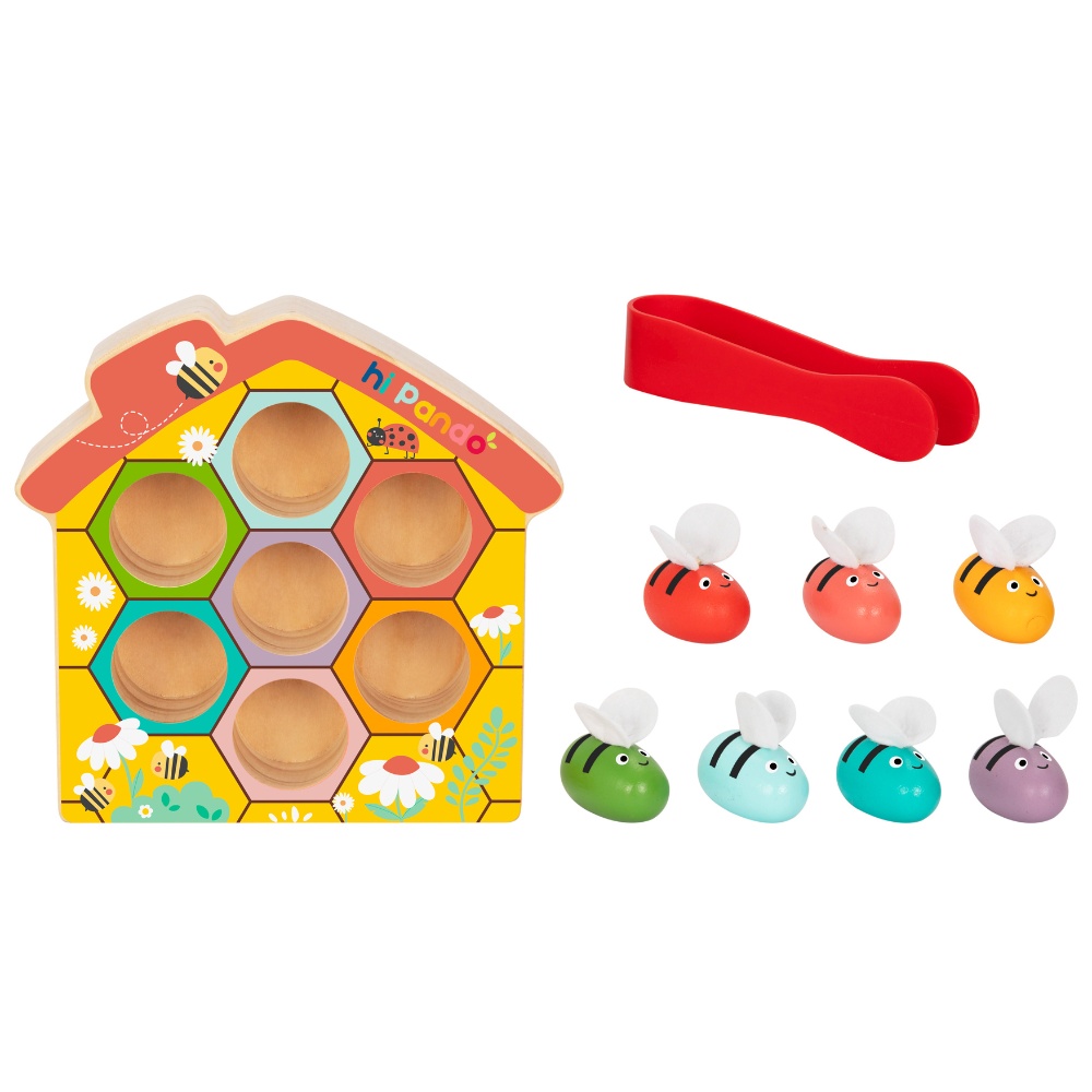 hi Pando - Wooden Color Sorter - Beehive Themed - 9pcs - Image 4
