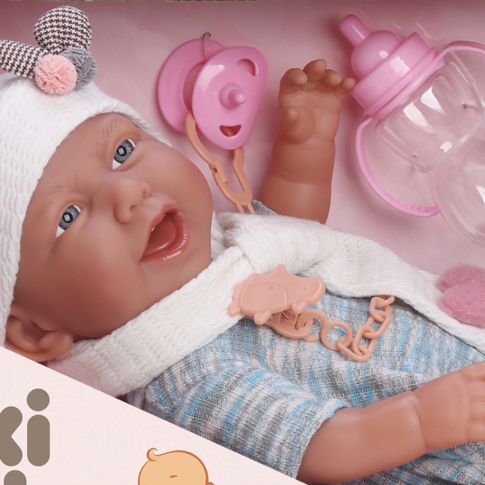 Baby Doll with Vinyl Body, Clothing, Pacifier & Bottle - 40cm - Image 2