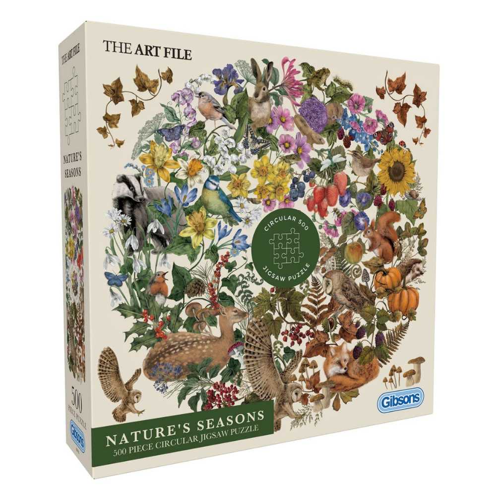Gibsons - The Art File: Nature's Seasons - 500 Piece Circular Jigsaw Puzzle
