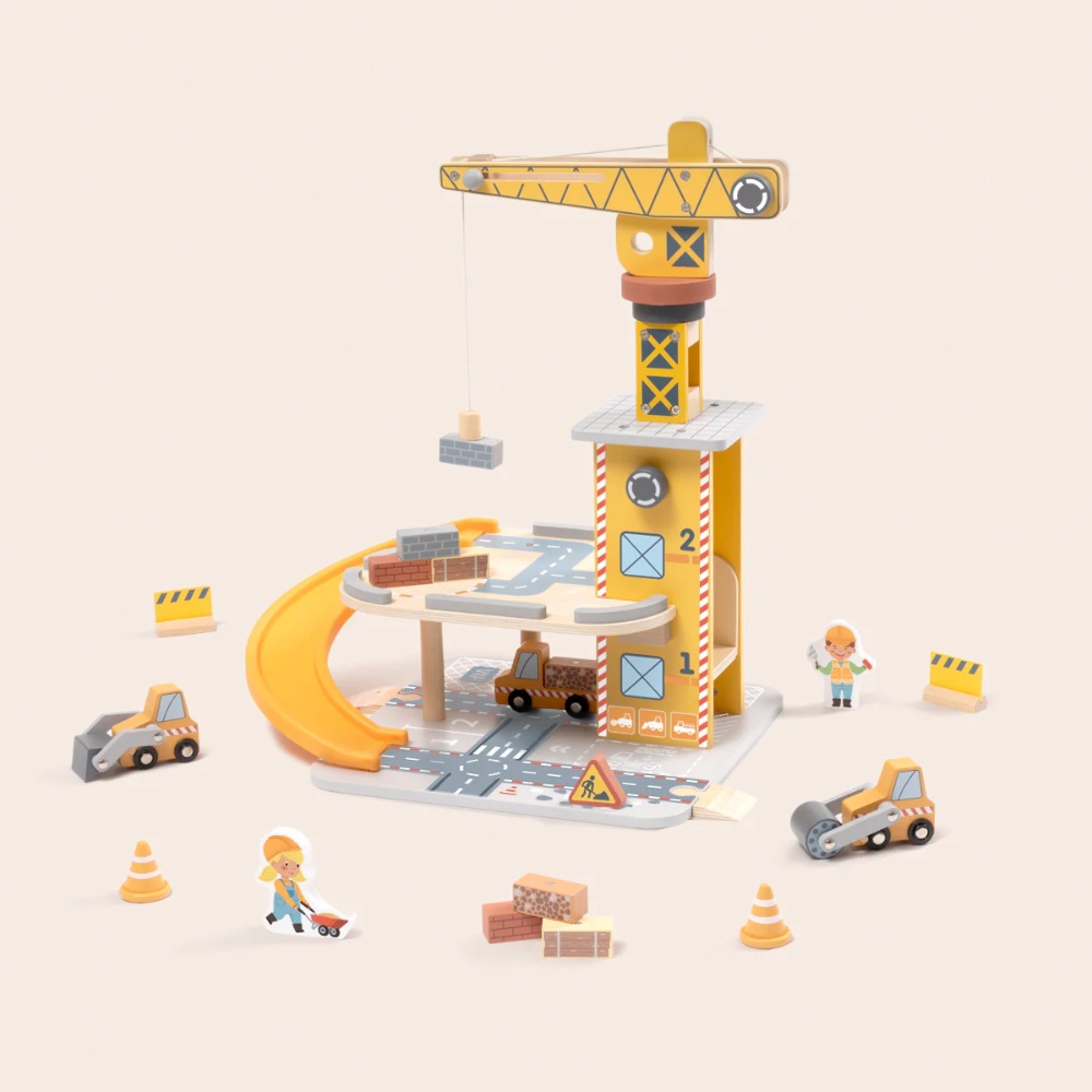 TookyToy - Pretend Play Port Crane Toy Set - 24 Pieces