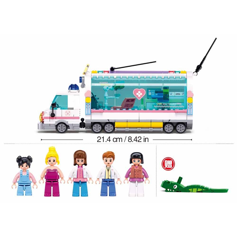 Sluban Building Set: Metropolis Pull Back - Mobile Nursing Car - 277 Pieces - Image 5