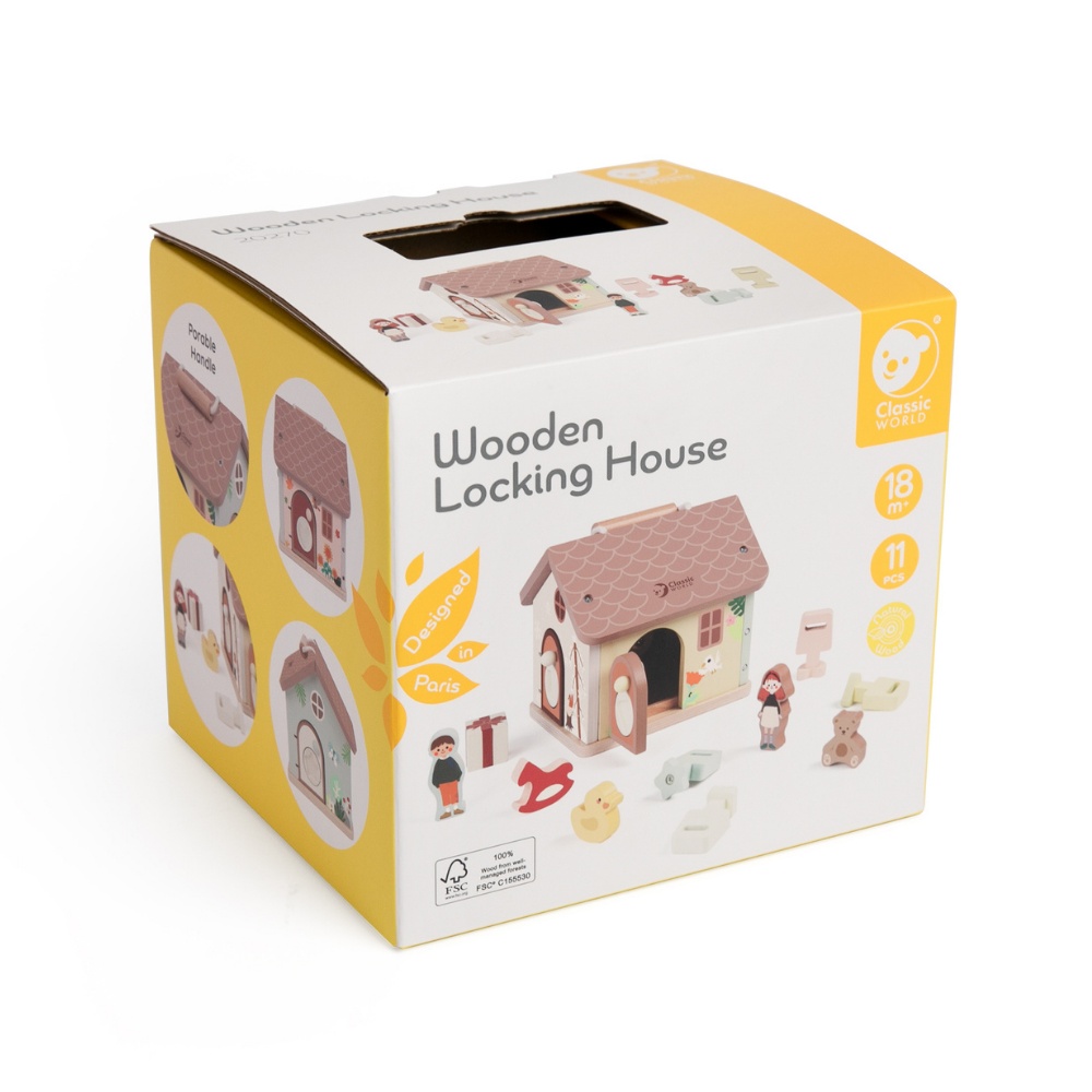 Classic World - Play & Learn - Wooden Locking House - Image 7