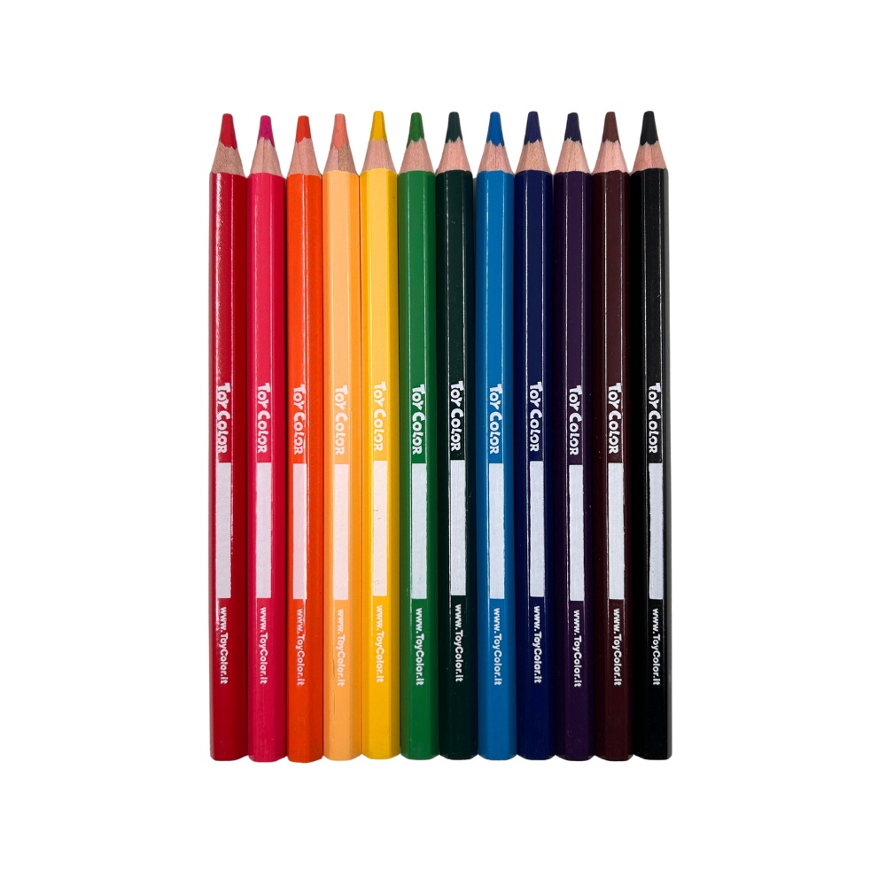 Toy Color - Jumbo Wooden Pencils - 5mm Lead Jar - 12 Colours - 48pcs - Image 4