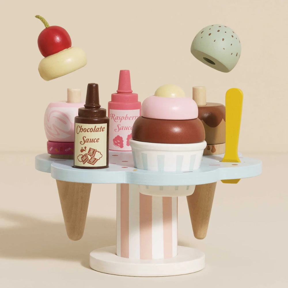 Le Toy Van - Wooden Ice Cream Stand & Toppings - 12pcs - Image 2