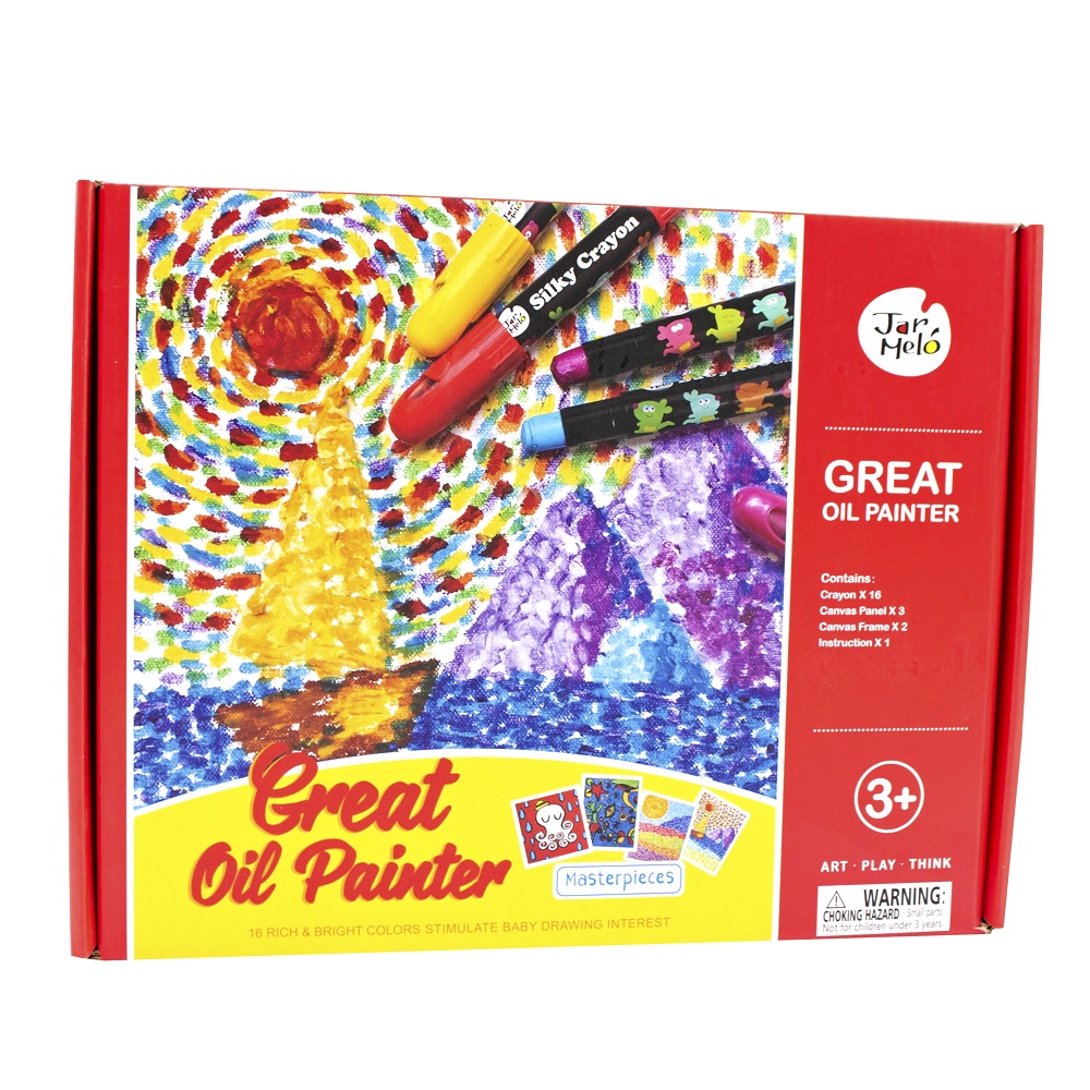 Jar Meló - Silky Crayon Arts & Crafts Kit - 16 Twistable Oil Crayons with Canvas & Frames - Image 3