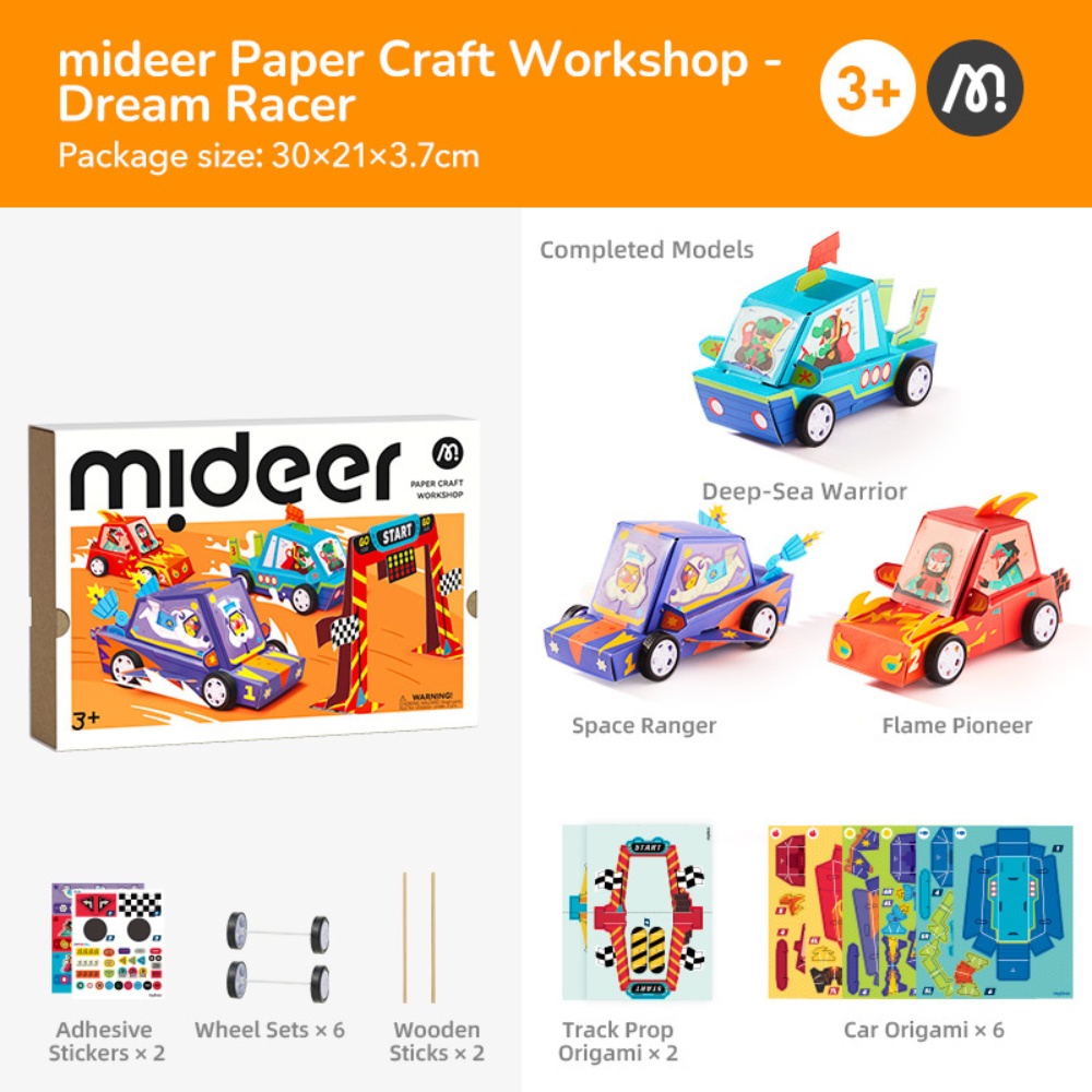 Mideer - Origami Paper Craft Kit: Racing Car - Image 2