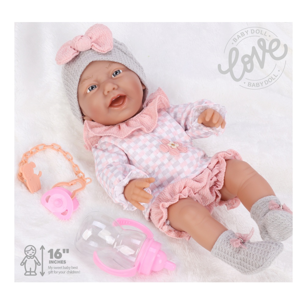 Baby Doll with Vinyl Body, Pacifier & Bottle - 40cm - Image 4