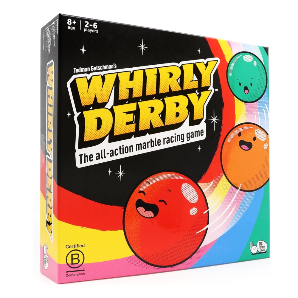 Big Potato Games - Whirly Derby - Marble Racing Family Game 2-6 Players
