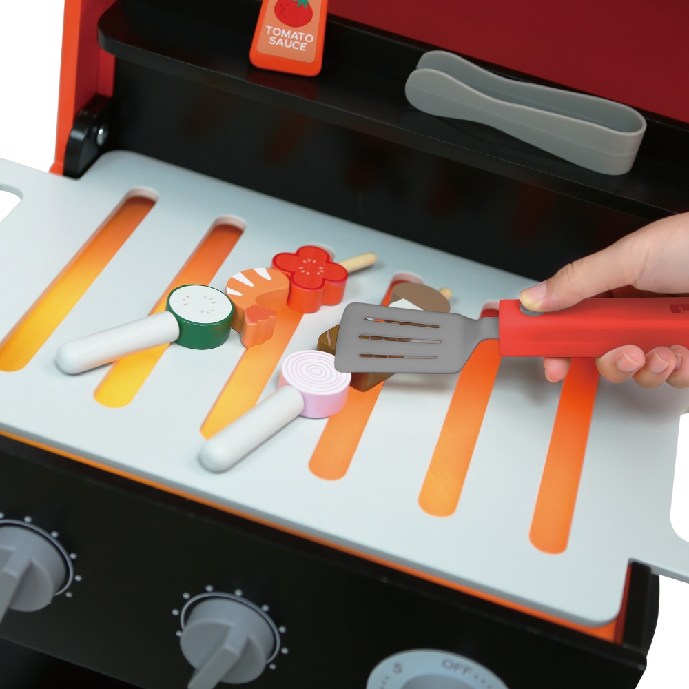Greenbean - Pretend & Play - Wooden Braai Set with Lights & Sound - 13pcs - Image 3