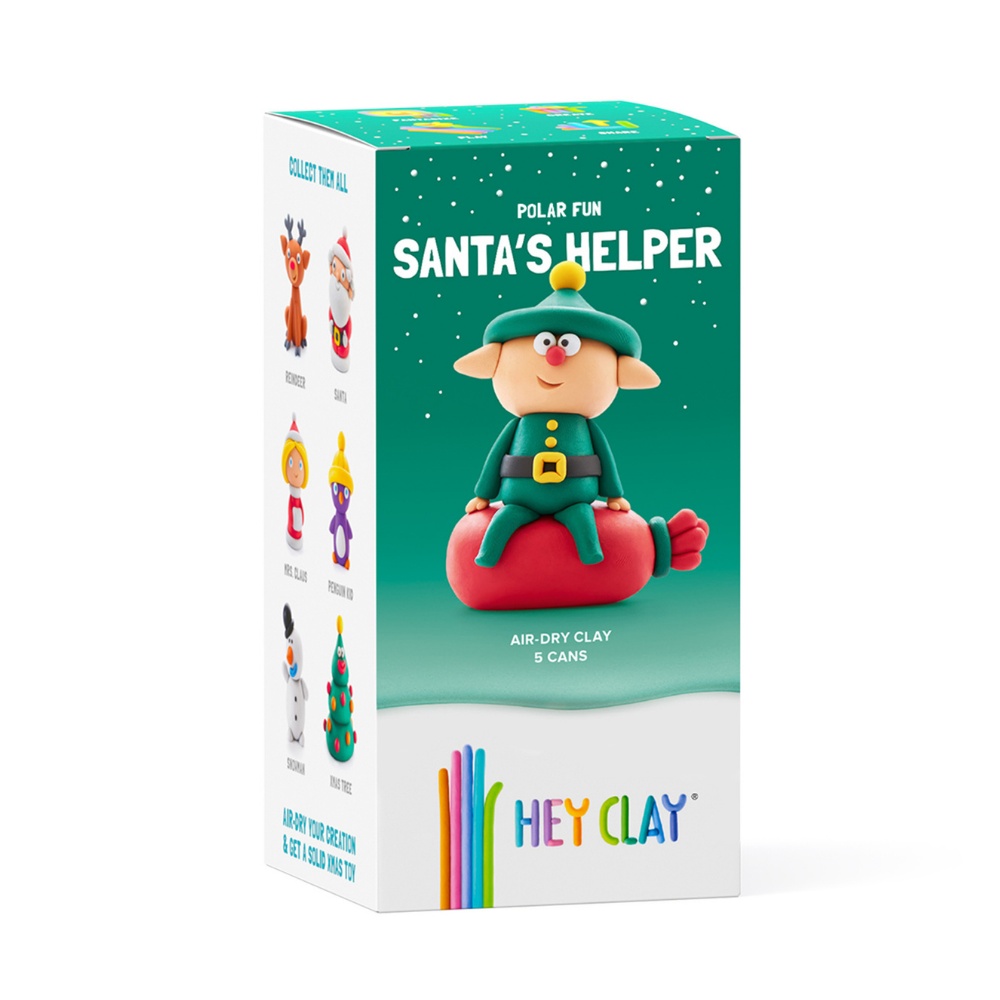 Hey Clay - Modelling Air-Dry Clay with Fun Interactive App - Santa's Helper, Christmas Series, 5 cans - Image 6
