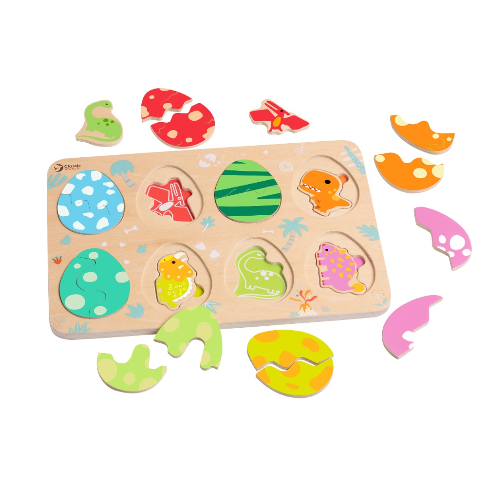 Classic World - Multi-Layered Wooden Puzzle - Dinosaur - 25pcs - Image 3