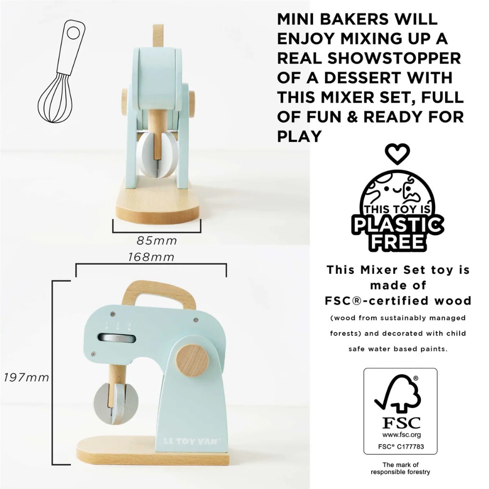 Le Toy Van - Wooden Bakers Mixer Set - 8pcs - Image 7