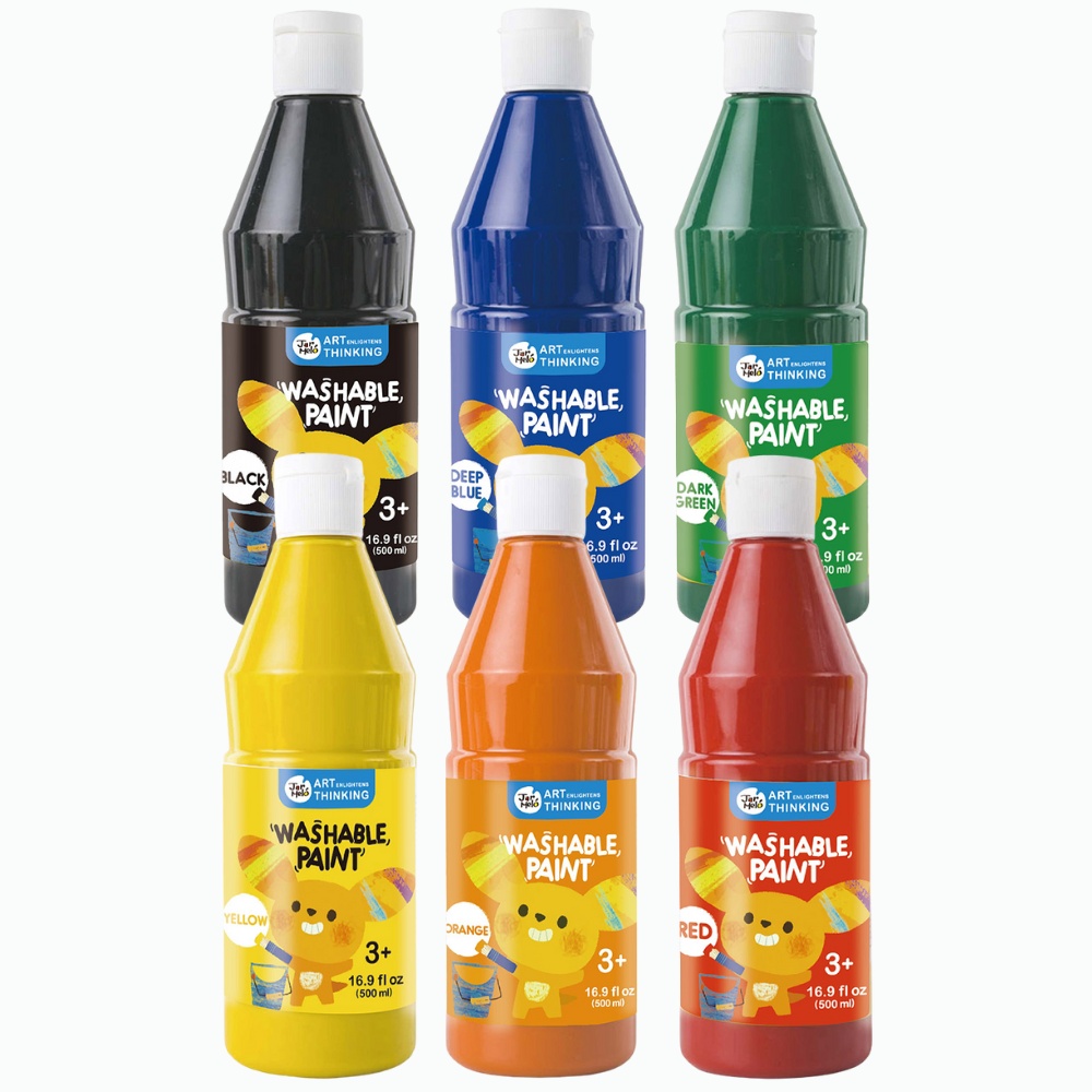 Jar Meló - Washable Paint Set for Kids - Non-Toxic Tempera Paint - 6 x 500ml
