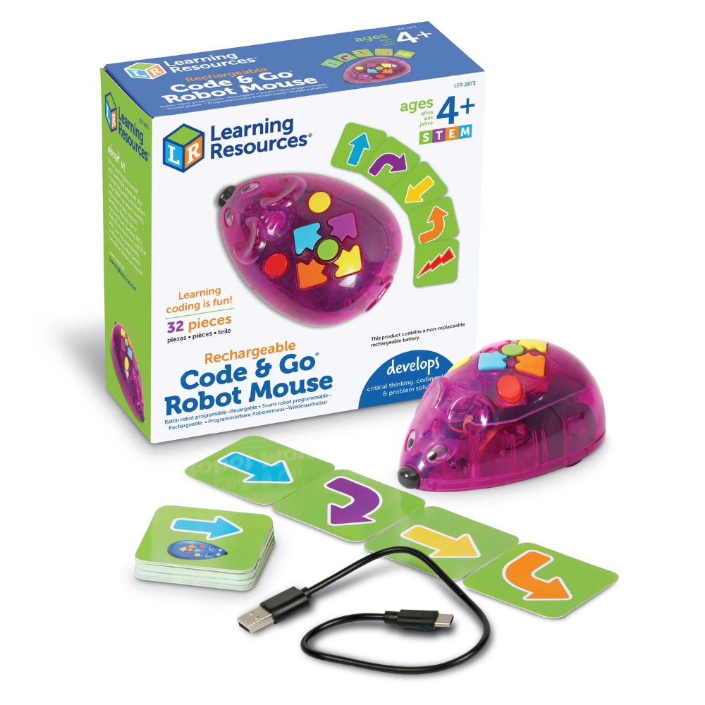 Learning Resources - Code & Go Mouse Activity Set - Rechargeable - 32 Pieces