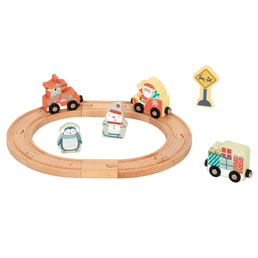 hi Pando - Wooden Christmas Train Set - 19pcs - Image 2