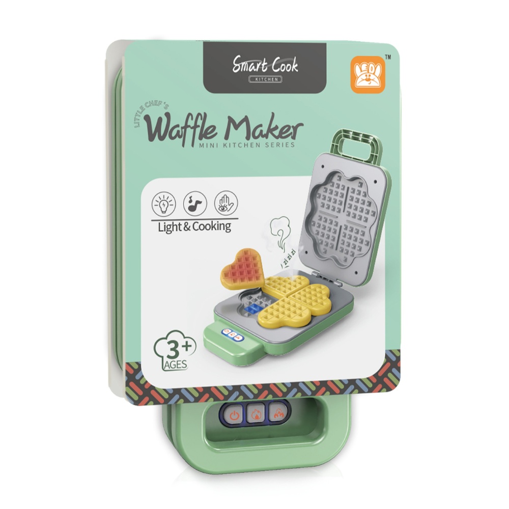 Pretend & Play Waffle Maker Set with Colour Changing Waffles - Green - Image 5
