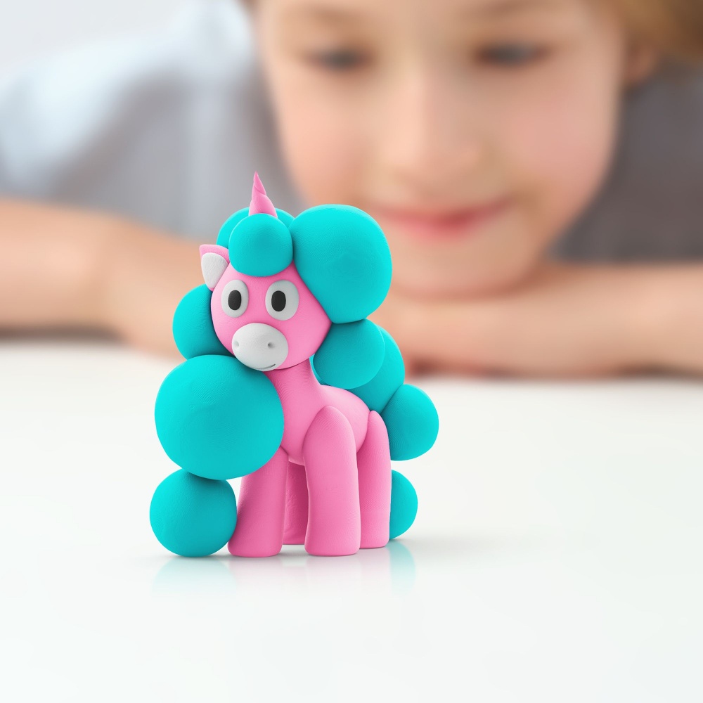 Hey Clay - Modelling Air-Dry Clay with Fun Interactive App - Rainbow Unicorns, 15 cans - Image 4