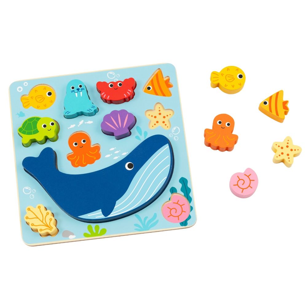 hi Pando - 2-in-1 Wooden Balancing Game and Puzzle: Ocean 12 Pieces - Image 3