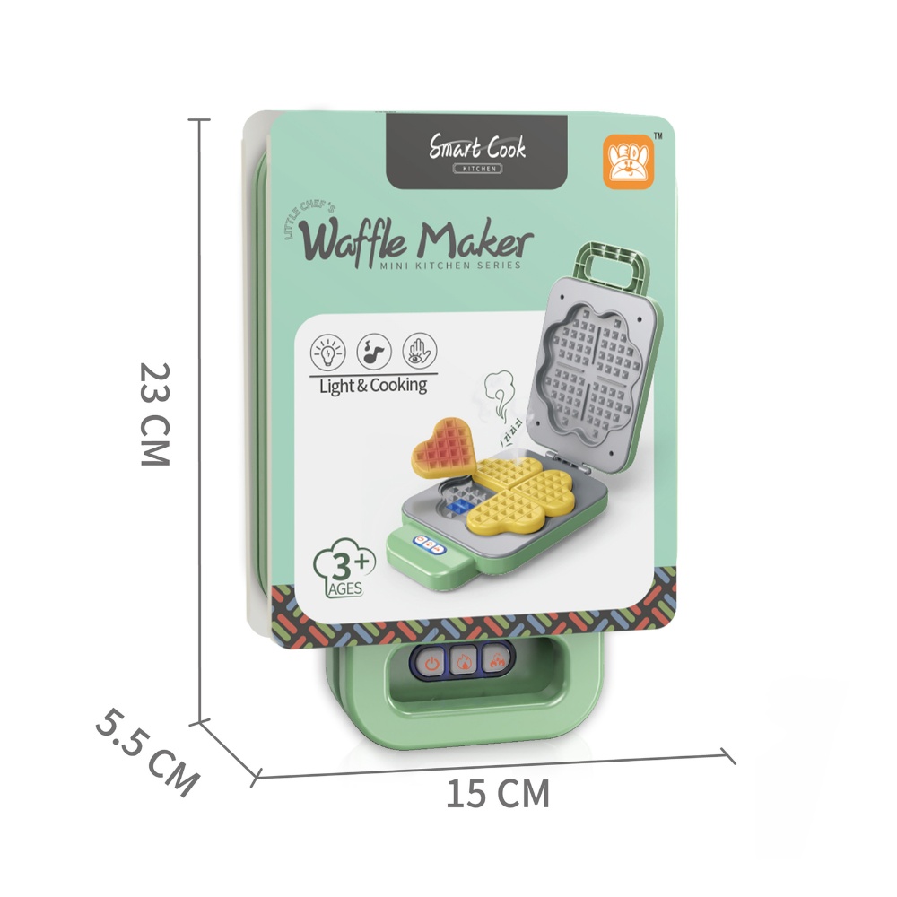 Pretend & Play Waffle Maker Set with Colour Changing Waffles - Green - Image 4
