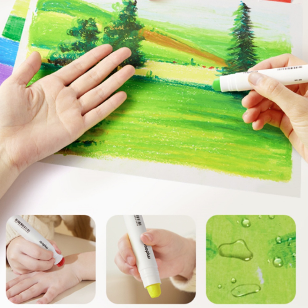 Mideer - Silky Quick - Dry Crayons - 8 Colours - Image 6