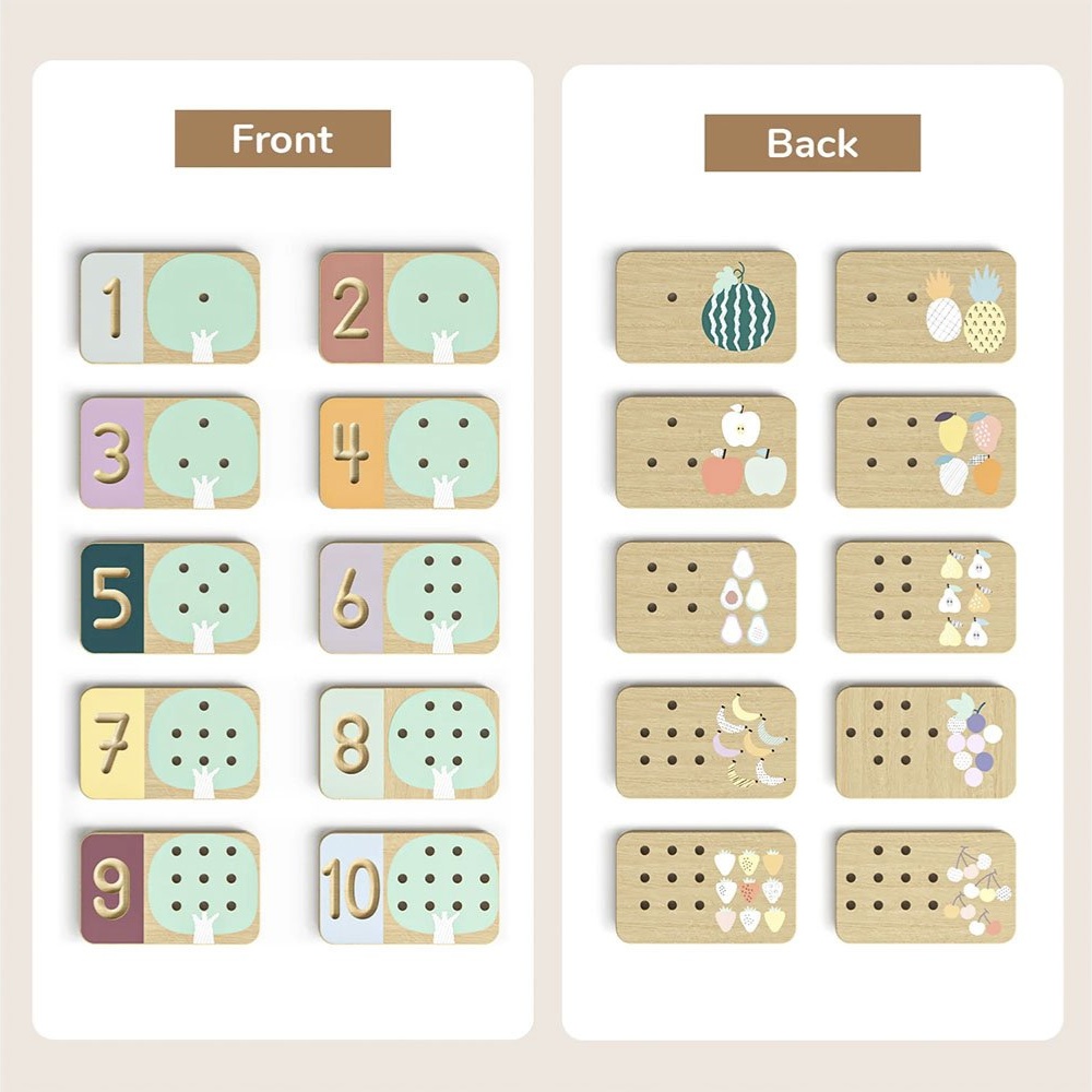 TopBright - Wooden Montessory Fruit Tree Counting & Writing Number Toy - Image 5