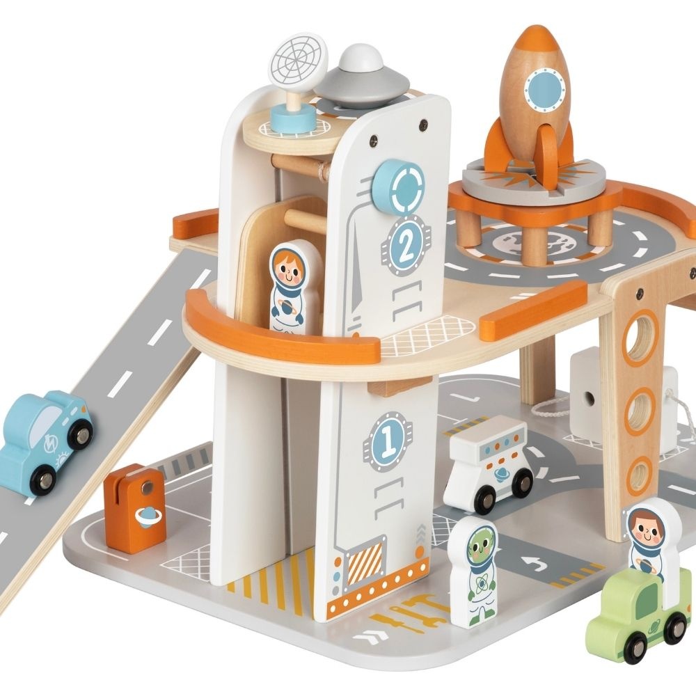 TookyToy - Pretend Play Wooden Space Station Toy Set - 14 Pieces - Image 6