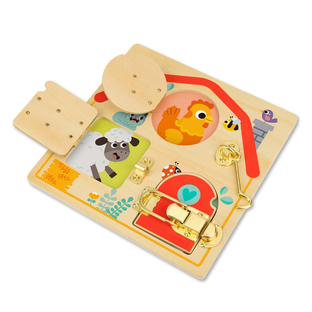 TookyToy - Wooden Latches Activity Busy Board