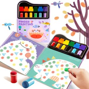 Jar Meló - Finger Paint Stamp Book - Colouring Activity with Paint Pads & 6 Stamps