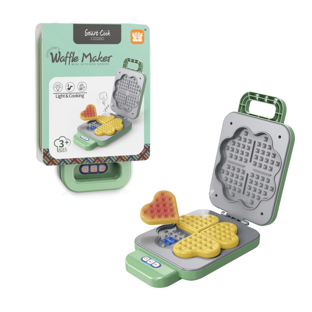 Pretend & Play Waffle Maker Set with Colour Changing Waffles - Green - Image 3