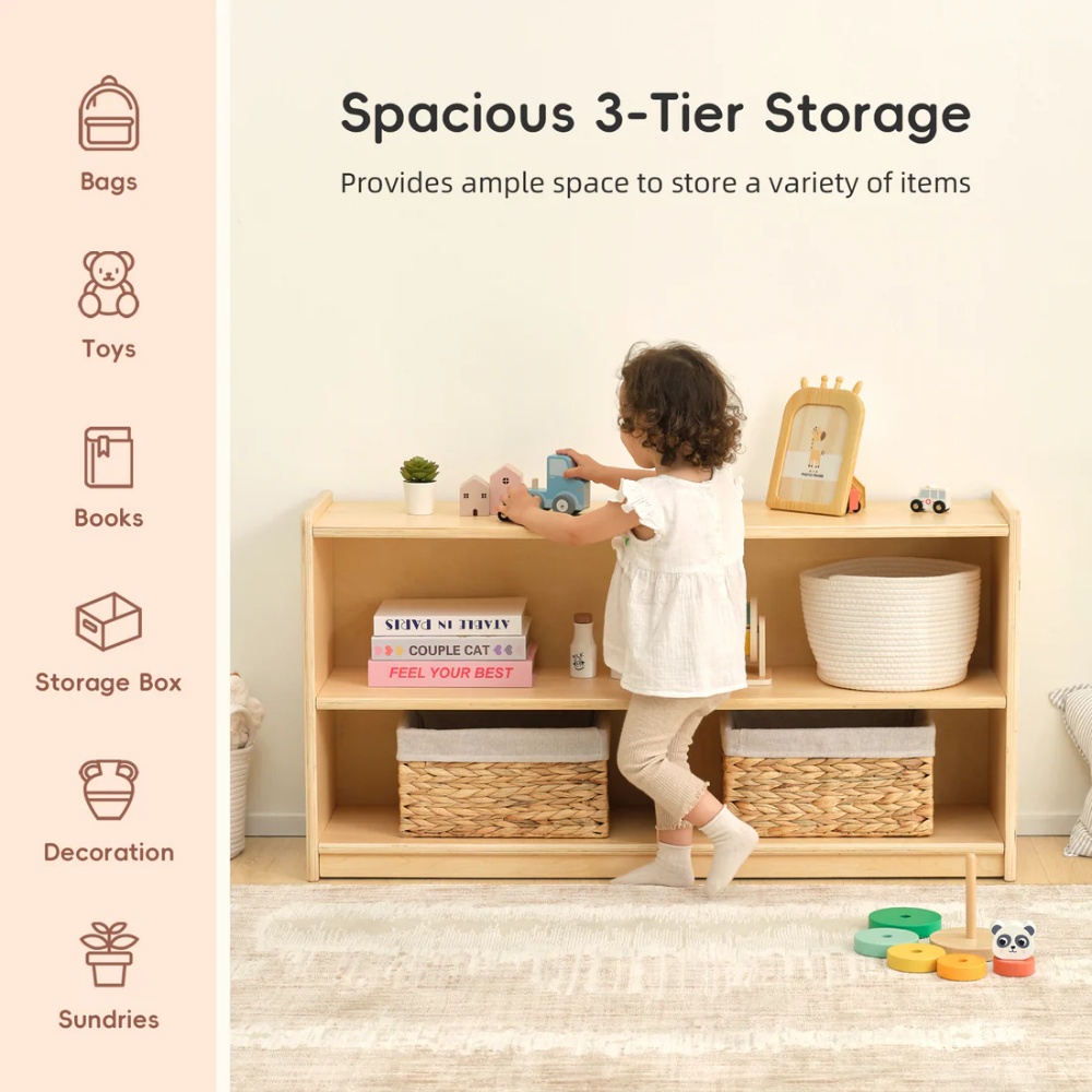 TookyToy - Wooden Shelf and Toy Storage for Kids Room: Plywood 60x114cm - Image 6