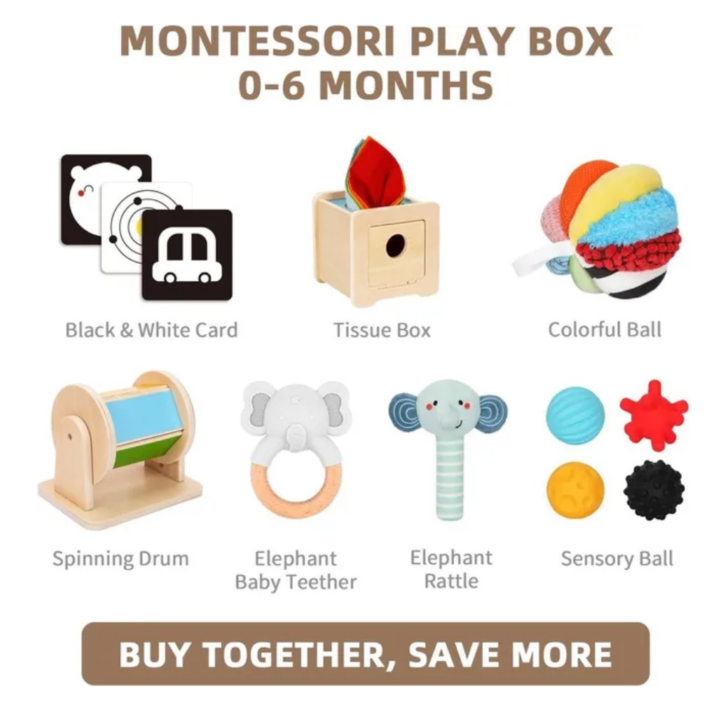 TookyToy - Montessori Activity Box The Sensory Baby Playset - 0-6 Months - Image 2