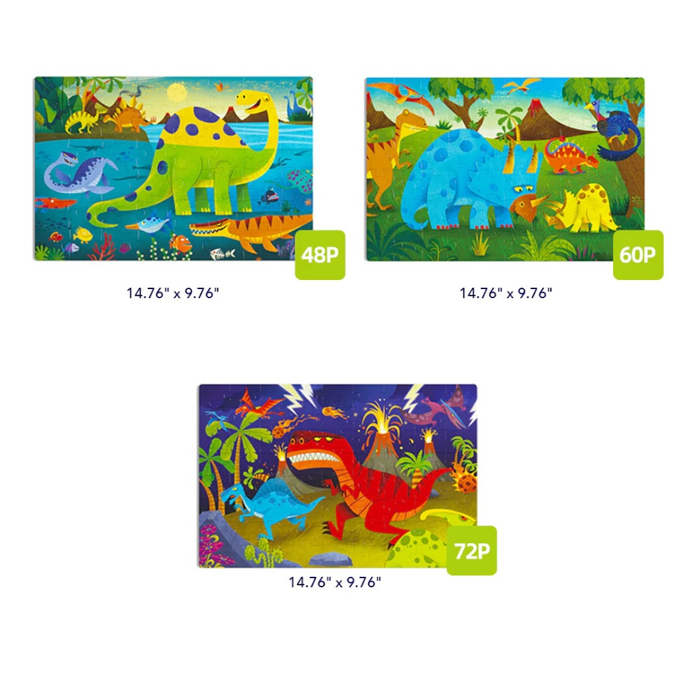 Mideer - Level Up Jigsaw Puzzle for Kids - 3-in-1 - Level 4 Dinosaur World - Image 3