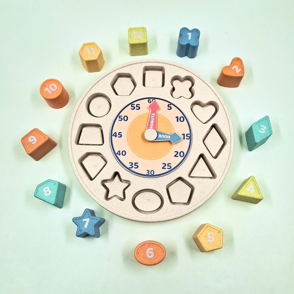 Mingli Toys - Clock Shape Sorter Puzzle - Eco-friendly Educational Toy - 13 Pieces - Image 3