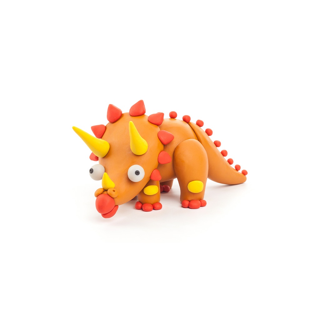 Hey Clay - Modelling Air-Dry Clay with Fun Interactive App - Pterodactylus, Triceratops, Tyrannosaurus, Series Dinos, 6 cans - Image 4