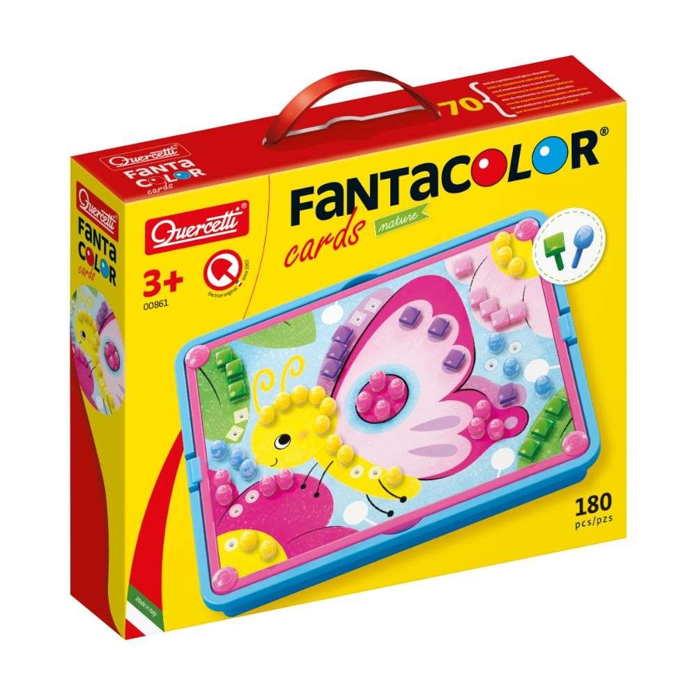 Quercetti - FantaColor Nature Peg Board Set - Mosaic Art Activity with Pattern Cards